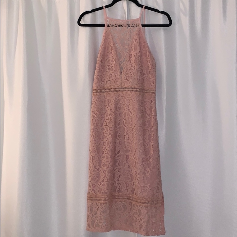 Pink lace dress